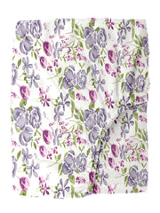 Queen Size Elastic Fitted Bedsheet With 2 Pillow Covers (Size 60 X 78 Inches) White & Lilac | Good For Home, Hotel, Villa, Resort & Guest House Bedsheets