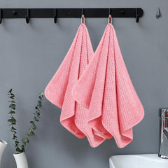 Linear Microfiber Hand & Face Towel Small Size 300 Gsm | Towel For Men, Women & Babies Ultra Soft Absorbent & Quick Dry Towels For Gym, Travel (Pink)- Pack Of 2