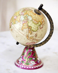 World Globe With Printed Cylindrical Stand For Home Decor & Showpiece, Office Decor, Birthday Gift & Studio Decoration (White, 5 X 5 X 8) Pack Of 1