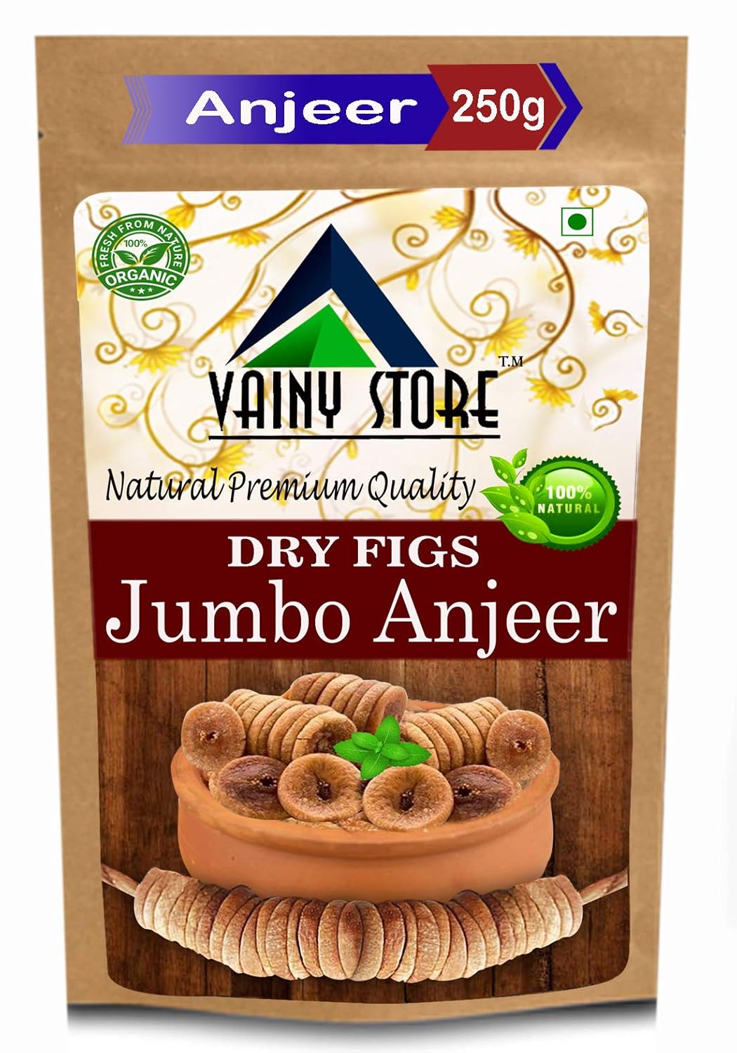 100% Natural Organic Anjeer/ Dried Figs By Vainy Store 200gm, | Good Taste & Has Many Health Benefits Dry Fruits Anjeer | 7.0 Ounce | Pack Of 1