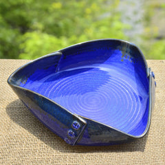 Luxurious Midnight Blue Ceramic Serving Bowl - Prussian Blue, 23 Cm, 1400ml | Snack Serving Bowl - Pasta Serving Bowl