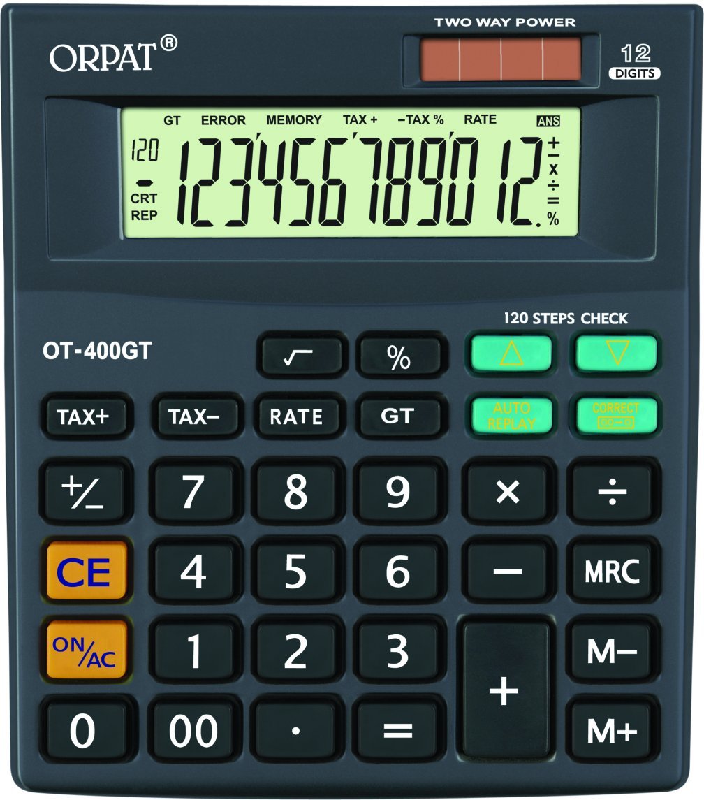 Orpat Ot 400t/400gt Calculator (White/grey) | 120 Steps Check Display | Automatic Calculation Price Tax , Price Less Tax ,tax Amount