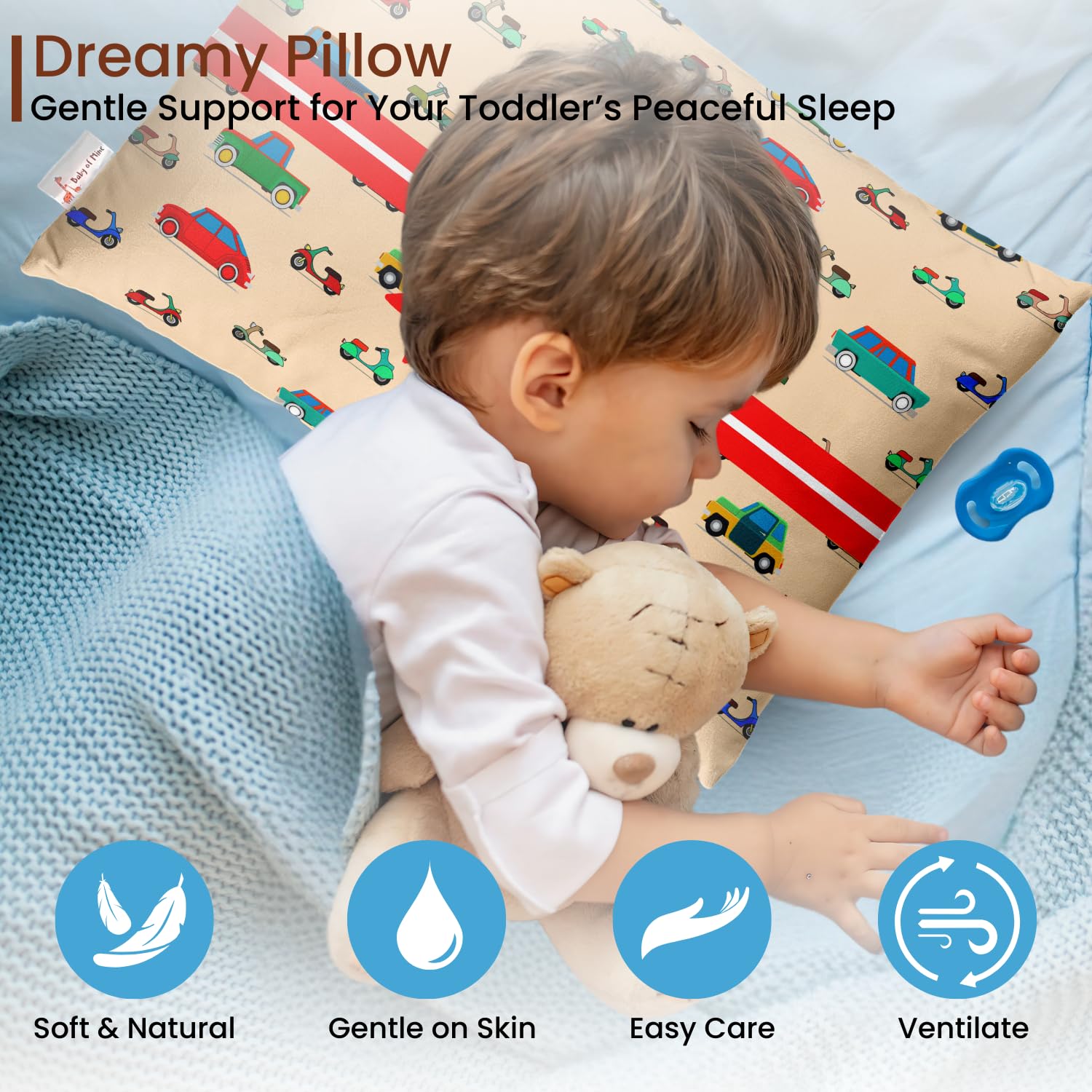 Personalized Pillow For Kids, Super Soft Cotton Kids Cushion - 12 X 18 Inches | Custom Name, For 5 Years Old Kids, Adorable Prints | For Head, Neck Support Baby Pillow - Pillow 03