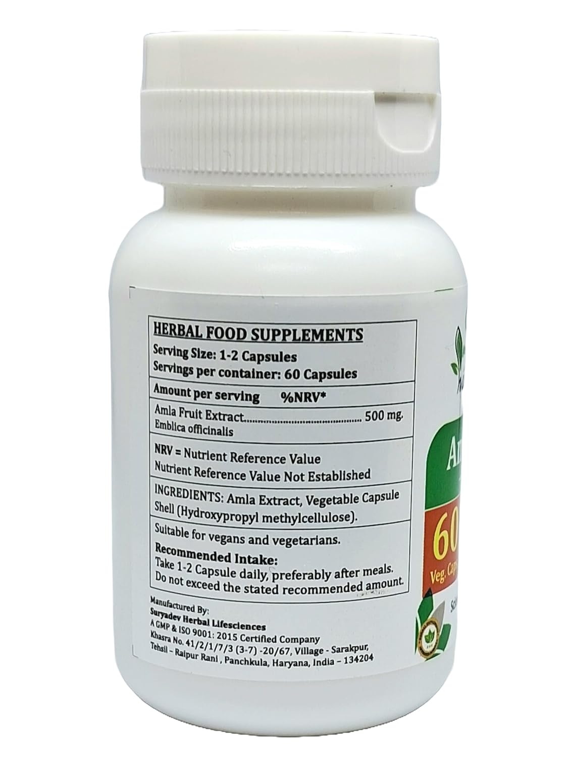 Satya Naturals Emblica Officinalis Amla, Amalaki Extract Capsules Highest Potency, 100% Herbal Product | 500mg 60 Veg Capsules 100gm 0.2lbs