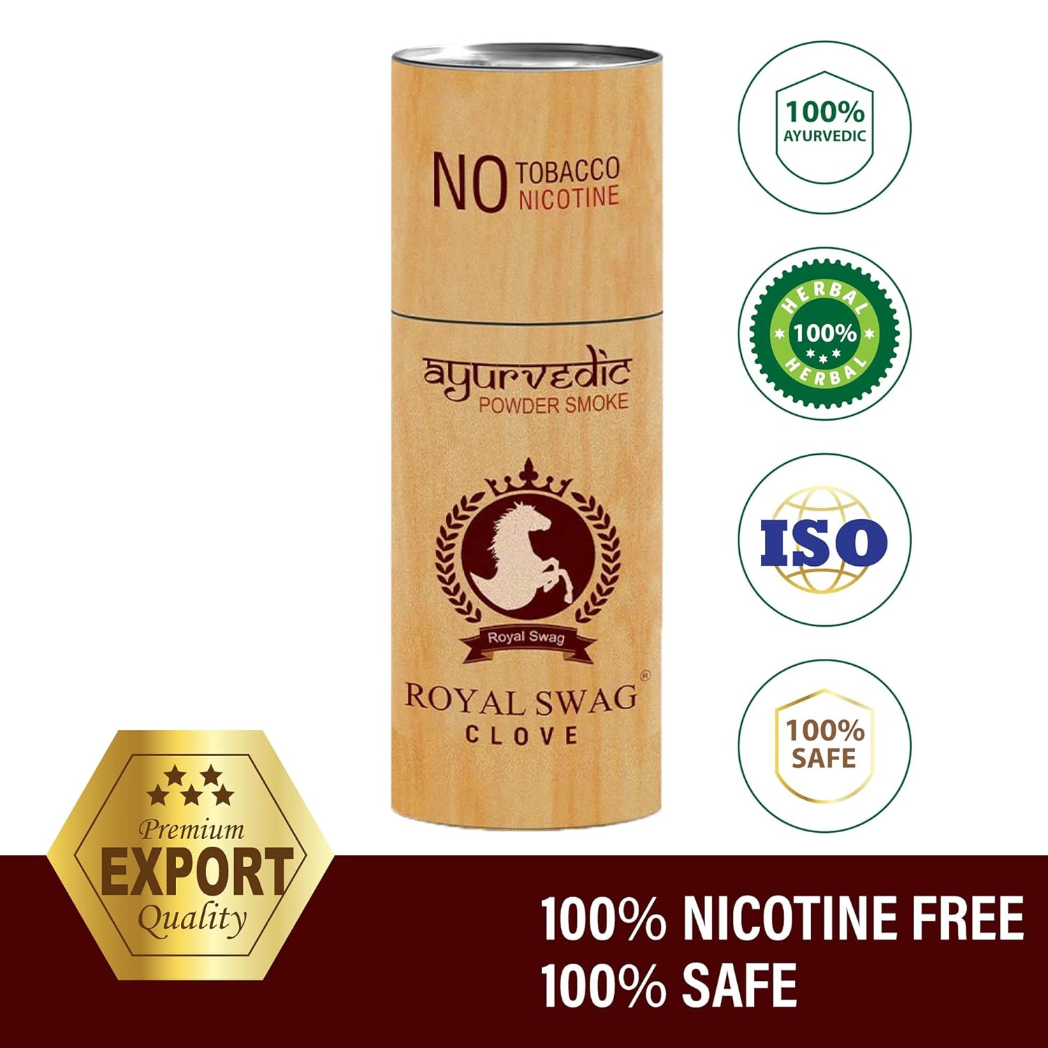 Royal Swag Ayurvedic & Herbal Cigarette, Combo Pack Of Fruta, Clove, Mint Flavour Smoke (5 Stick Each) With 100ml Shot Tobacco Free Cigarettes Helps In Quit Smoking - (15 Sticks, 1 Shot)