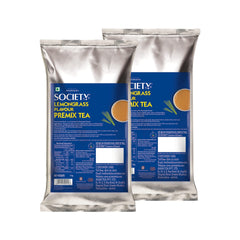 Society One Minute Tea Lemongrass Flavor Instant Tea Premix - Pack Of 2 X 1 Kg, 35.2 Ounce Each | Made With Lemongrass - Low Caffeine Chai Patti | Flavored Instant Black Tea