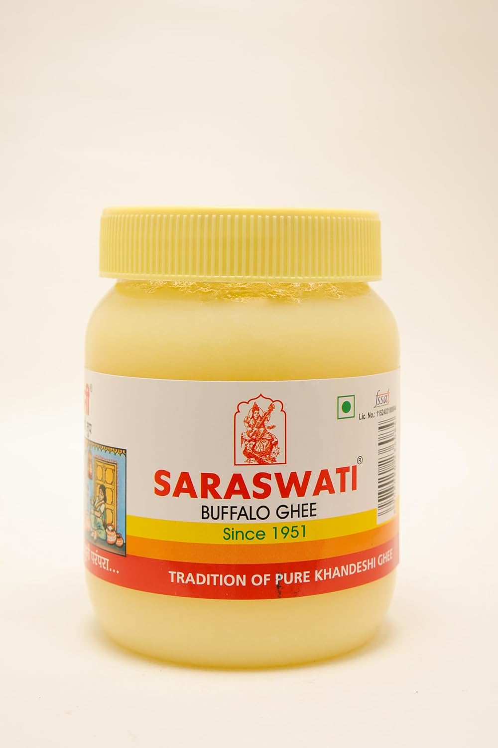 Premium Natural Buffalo Ghee By Saraswati | Rich In Vitamins A, D & K Healthy Pure Desi Ghee Ideal For Cooking | (500ml) 16.9 Ounce | Jar Pack