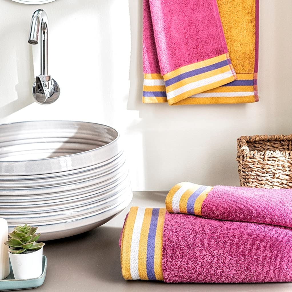 Ddecor Cotton Hand Towel 400gsm (Pink)- Pack Of 2
