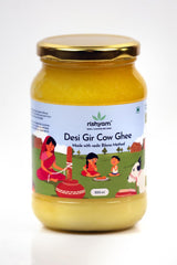Organic Natural Desi Gir Cow Ghee By Rishyam | Made With Vedic Bilona Method Indian Gir Cow Ghee Good For Dishes | (500ml) 16.9 Ounce | Jar Pack