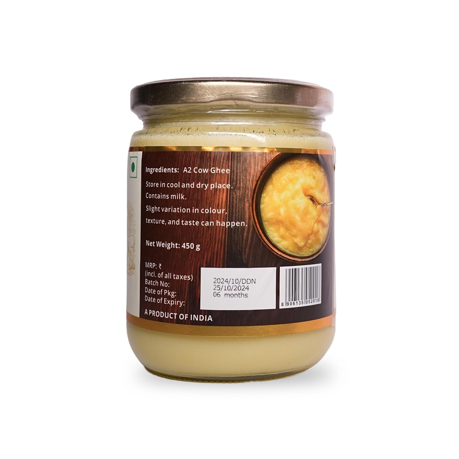 Pure Himalayan A2 Cow Desi Ghee By House Of Himalayas | Rich In Vitamins & Minerals Healthy Cow Desi Ghee Good For Bones Health | (450ml) 15.2 Ounce | Jar Pack