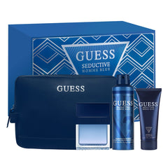 Guess Seductive Homme Blue Men Gift Set EDT 3.4fl.oz. + Shower Gel 3.4fl.oz.  + Body Spray 5.9 Oz.+ Pouch