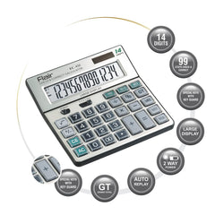 Flair Large 14 Digit Display Calculator - 12 Month Warranty | Check And Correct 99 Steps