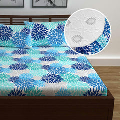 Double Bedsheet For Queen Size With 2 Pillow Covers - 60 X 78 Inches, Multicolor | All Around Elastic Fitted Soft, Lightweight & Breathable Cotton Bedsheet