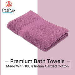 PatPug 100% Indian Ultra Soft Cotton Towel 380 Gsm | Highly Absorbent, Fade Resistant Large Bath Towel (Wine Red)