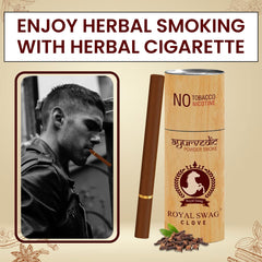 Royal Swag Herbal Cigarettes 100% Tobacco Free & 100% Nicotine Free Clove Crush With Ayuvredic Herbs Flavoured - (Pack Of 15 Sticks)