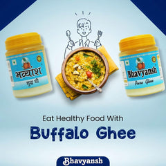 Premium Pure Buffalo Ghee By Bhavyansh | Good Source Of Healthy & Pure Buffalo Ghee Perect For Cooking | 2 Litre (1 Litr * 2) 67.6 Ounce | Jar Pack