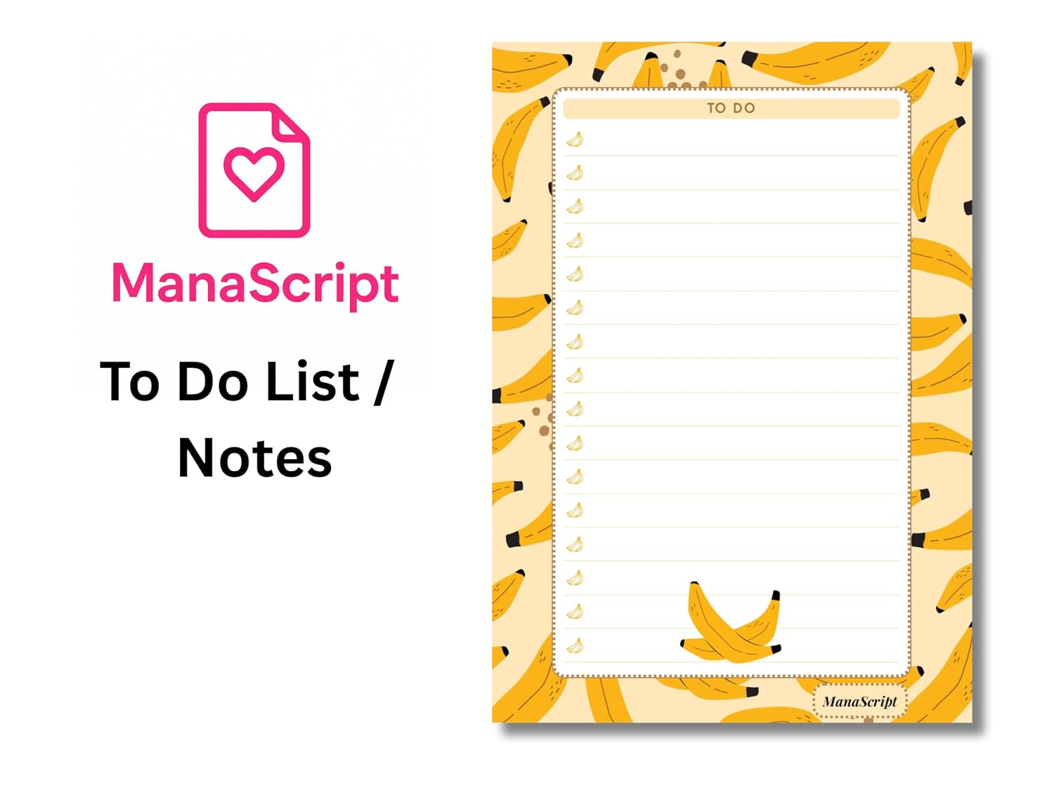 A5 Notes/To Do List Notepad, Beautiful Daily Checklist Pad, 50 Tear-Off Sheets (Banana) Pack Of 1