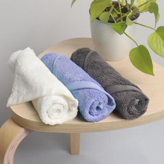 Heelium Bamboo Face Towel 600 Gsm | Ultra Absorbent & Odour-Free 3x Softer Than Cotton Towels | Pack Of 3 -Grey, Iris & White