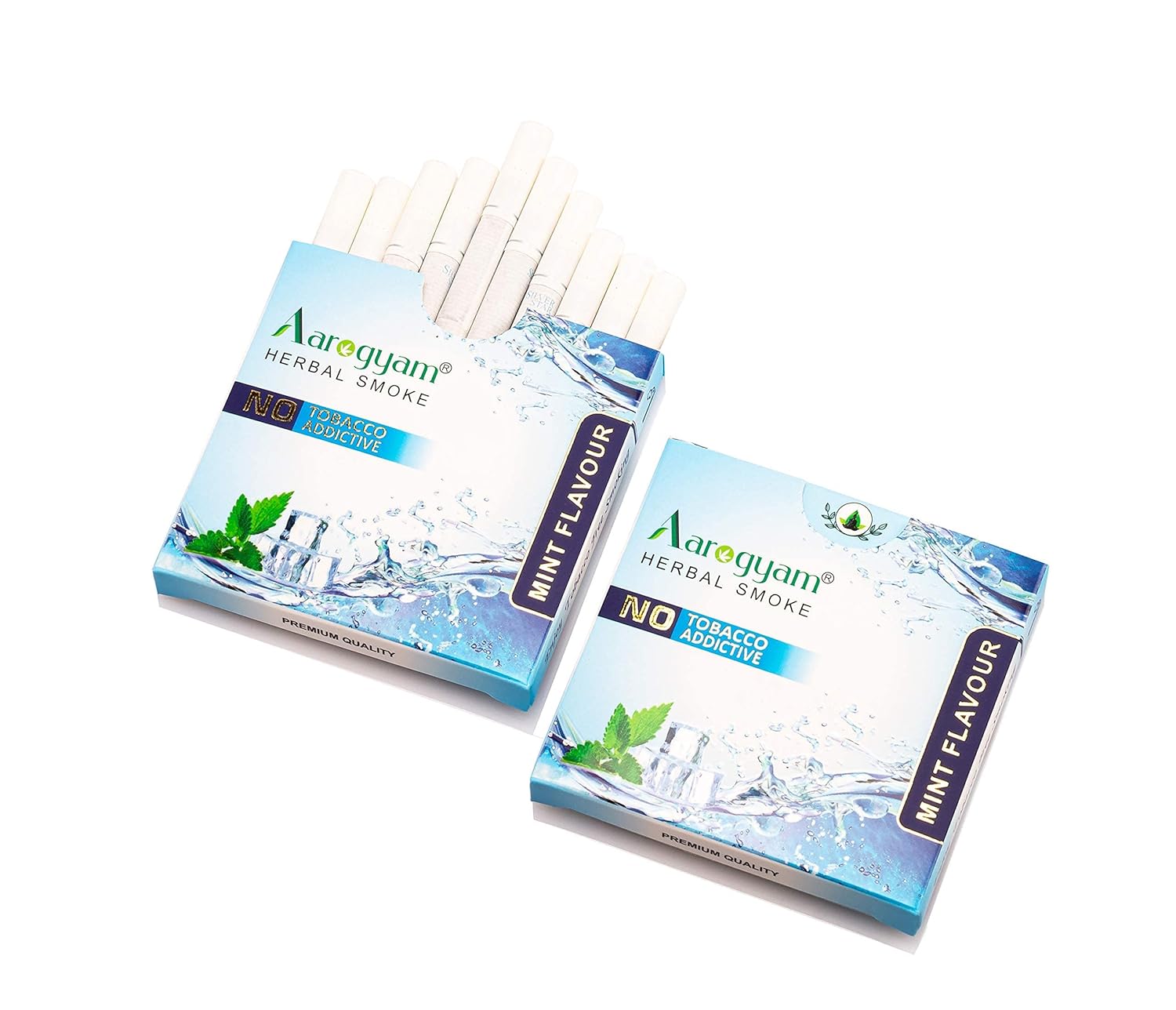 Mint Flavour Cigarette For Relieve Stress & Mood Enhance - 10 Sticks In Each Packet | No Bad Smell, Non Addictive, No Harmful - Tobacco & Nicotine Free