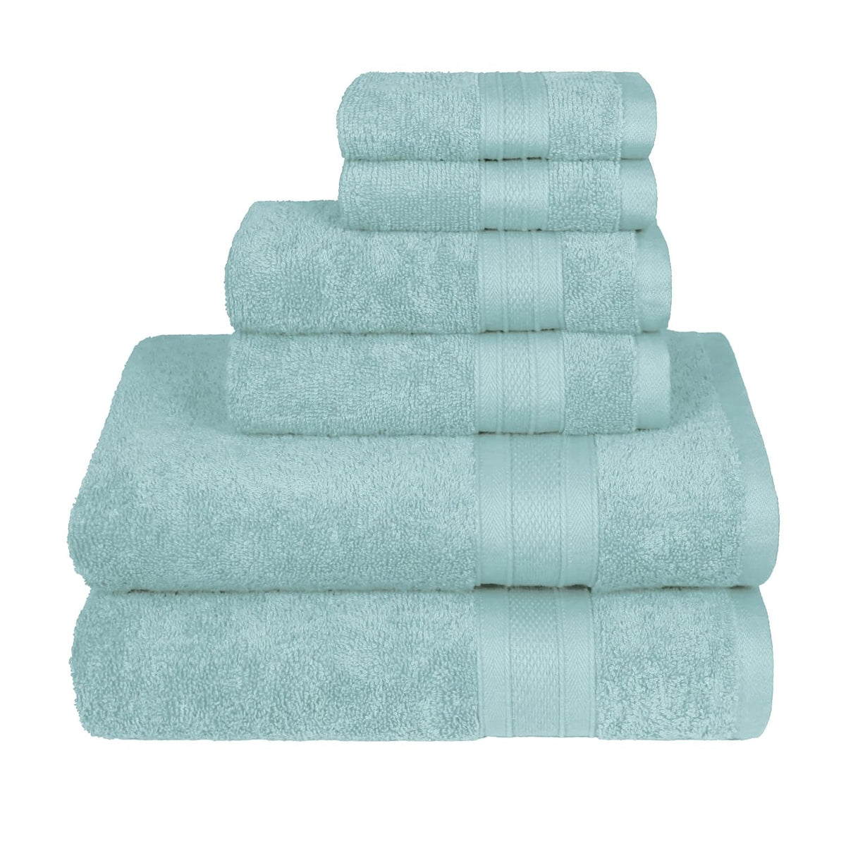 Trident Soft Comfort Air Rich Bath Towels 500 Gsm | 100% Cotton Towel, Super Soft, Highly Absorbent 6 Pieces Towel Set (Nile Blue)