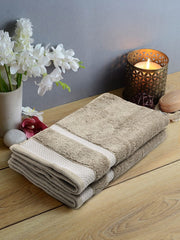 Spaces Hygro Cotton Hand Towel 400 Gsm | Blooms Softer When Washed Ultra Absorbency Dries You Quicker Hygro Cotton - Brown (Pack Of 2)