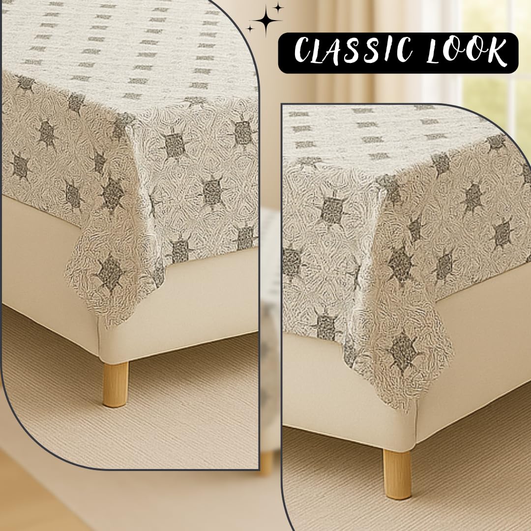 Bedsheet For Single Bed With 1 Pillow Cover - Size 90 X 60 Inches, White Grey | Soft Touch Cotton Fabric-Comfortable & Durable | Elegant Printed Bedding Set For Daily Use