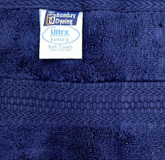Bombay Dyeing Ultrx Zero Twist Plain Cotton Hand Towel 400 Gsm (Navy Blue)- 2 Piece