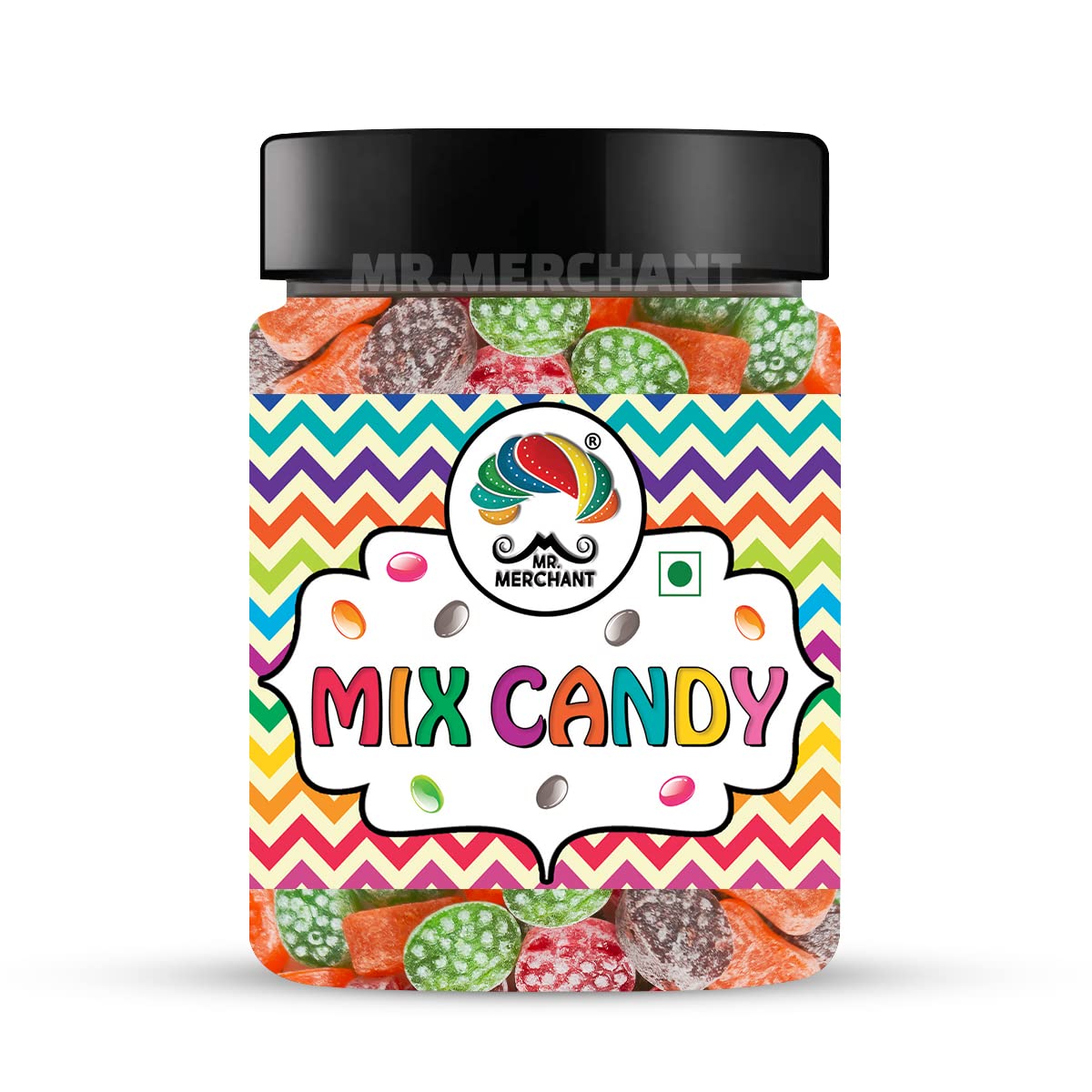 Mr. Merchant Mix Candy (Orange, Paan, Kala Khatta, Kacchi Kairi) 300gm,