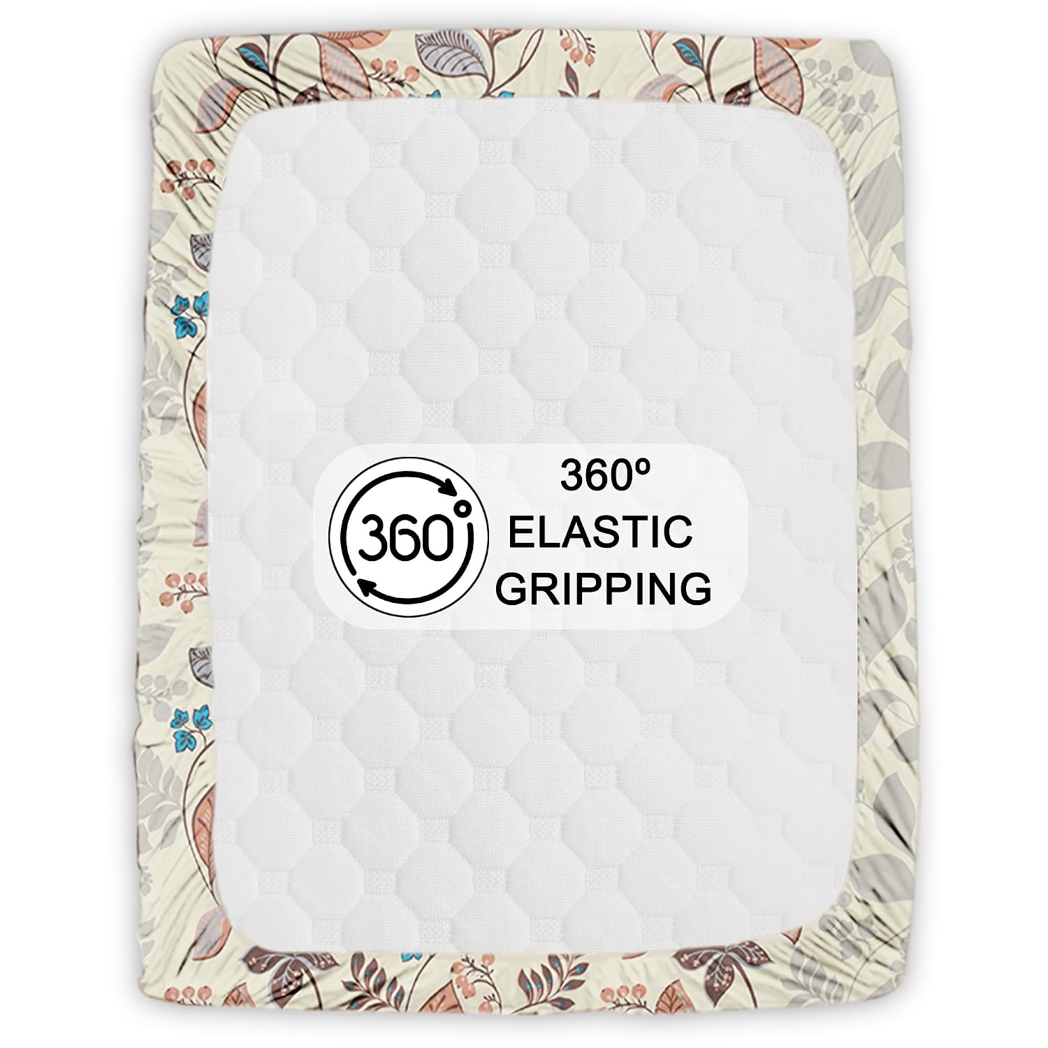 Fitted Bedsheets King Size With 2 Pillow Cover - 72 X 78 Inches, Beige | All Around Elastic Bedsheet - Crafted From Soft, Breathable Fabric