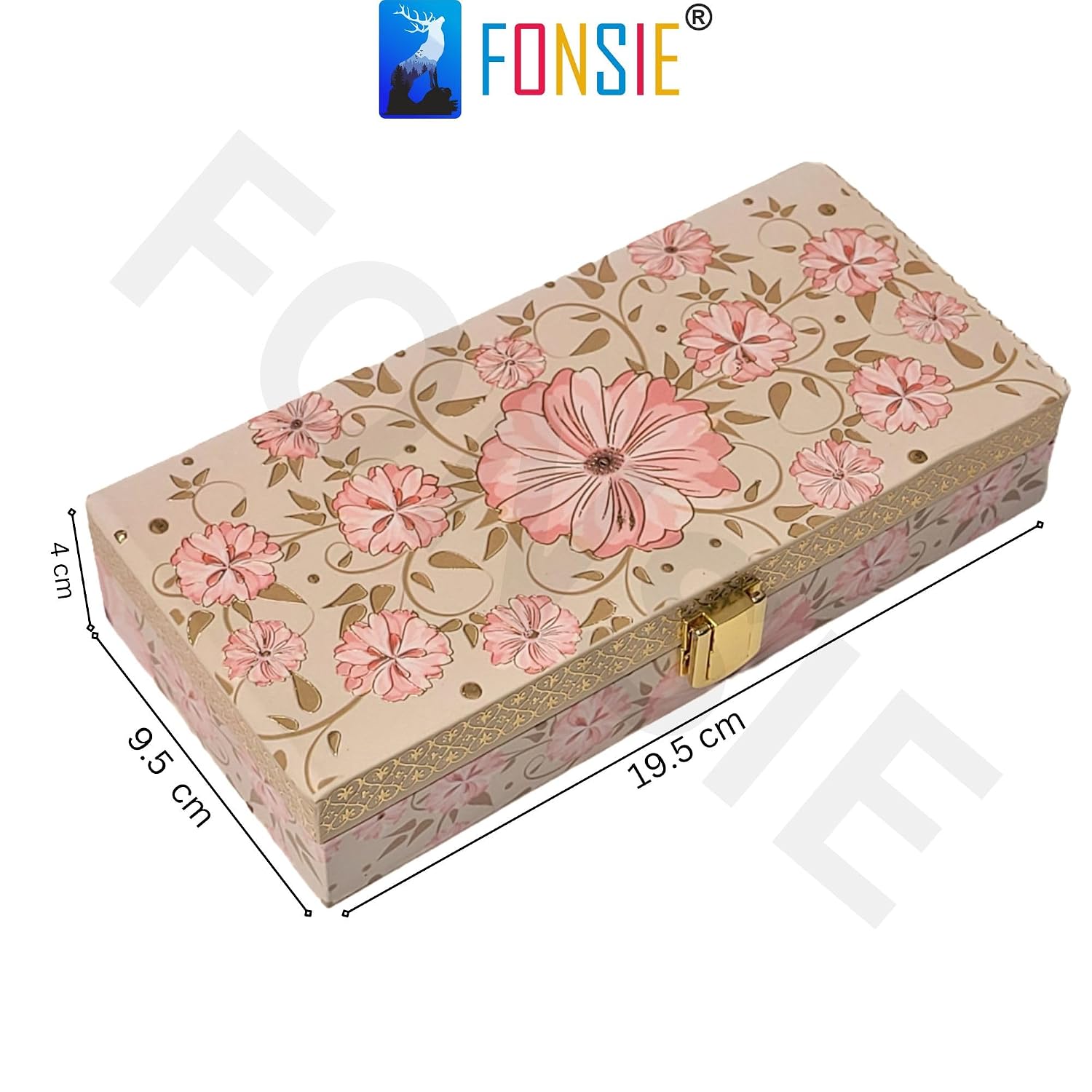 Fancy Shagun Cash Box Or Gaddi Box For Gifting Money On Wedding, New Born Baby, Ring Ceremony Pattern1pc, Material - Wood, Colour - Cream Rose Flower