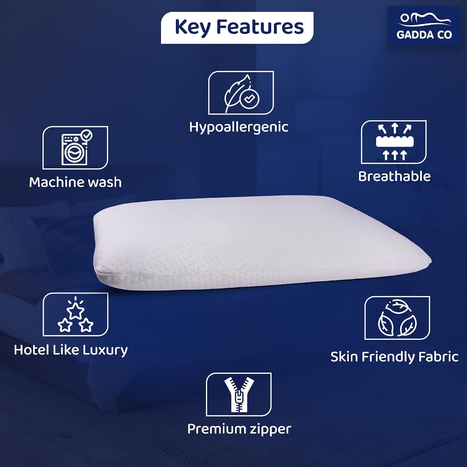Orthopedic Memory Foam Pillow For Neck Pain Relief, White - 25 X 16 X 4 Inch | Shoulder Pain Relief | Ideal For Comfortable Sleep, Ergonomic Support | Removable Zippered Jacquard Cover
