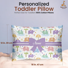 Personalized Pillow For Kids, Super Soft Cotton Kids Cushion - 12 X 18 Inches | Custom Name, For 5 Years Old Kids, Adorable Prints | For Head, Neck Support Baby Pillow - Pillow 07