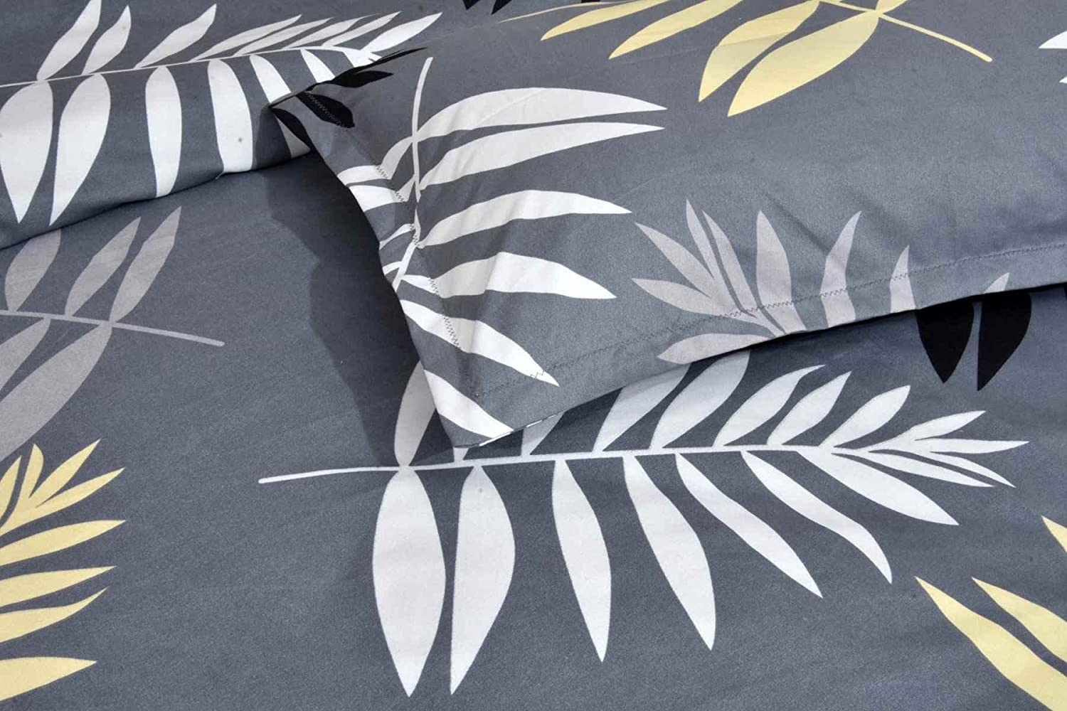 1 Single Glace Cotton Flat Bedsheet With 1 Pillow Cover & Single Comforter - 60 X 90 Inches, Dark Grey | Soft & Durable For Everyday Use - All Season Comfort