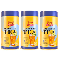 Guppy Moms Lemon Iced Tea Powder - Pack Of 3 X 200gm, 7.05 Ounce Each | Aromatic, Healthy & Easy To Prepare - Sugar Free & Refreshing Summer Drink | Caffeine Free