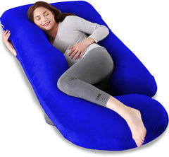 Pregnancy Pillow, Maternity Body Pillow For Sleeping, G Shaped Pillow, Royal Blue - 55 Inch | Full Body Pillow, Pregnancy Pillow For Pregnant Women, Support Belly & Back, Velvet Cover