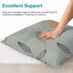Microfiber Square Pillow Cushion For Sofa & Bed, Pastel Grey - 16 X 16 Inch | Fluffy For Comfort & Back Support | Breathable, Premium Cotton Cushion Cover With Zip, Neck Support - Set Of 2