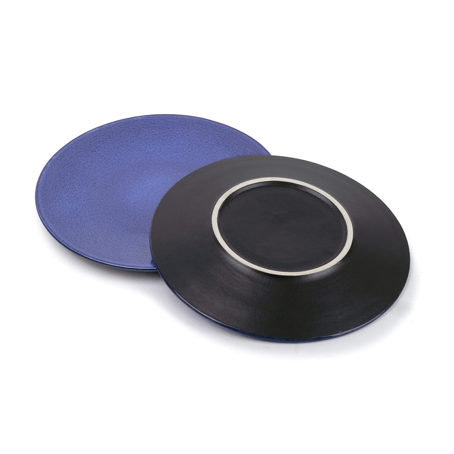 Quarter Plates Set Of 6, Blue Reactive Luxury Series | Stoneware Snacks Plates Set Of 6 | Dessert Plates - Snack Plates | Small Plates With Glossy Finish - Microwave Safe & Dishwasher Safe