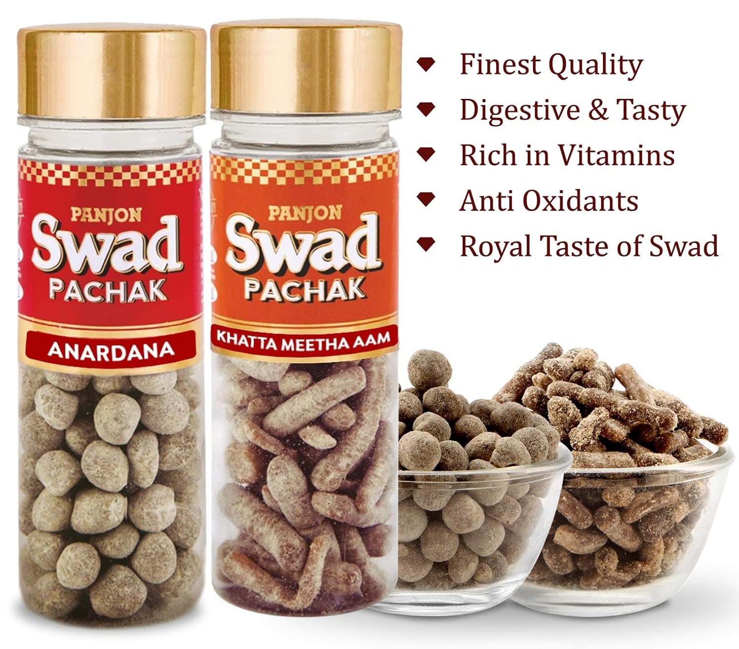 Panjon Swad Anardana & Khatta Meetha Aam Pachak Mouth Fresheners 520gm, (260gm *2) 2 Bottles