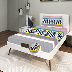 Luxurious Glace Cotton Super Soft Bedsheets Single Bed Size (72 X 48 X 8 Inch) With 1 Pillow Cover | All Around Elastic Fitted Bedsheets, Multicolor