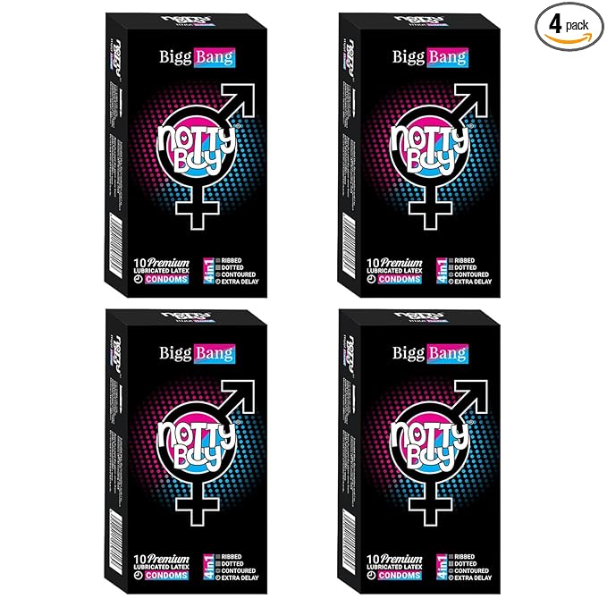Notty Boy Ribbed And Dotted Delay Extra Time Condom With Snug Fit Extra Pleasure Condoms Pack Of 40