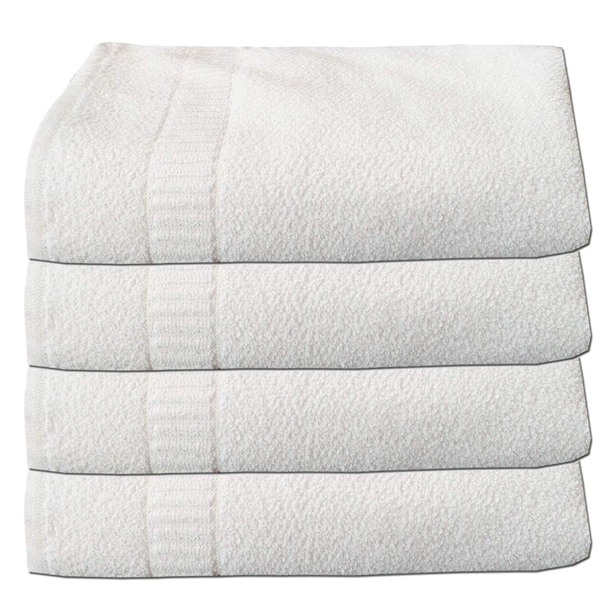 Kuber Industries Cotton Bath Towel 2000 Gsm - White (4 Pieces)