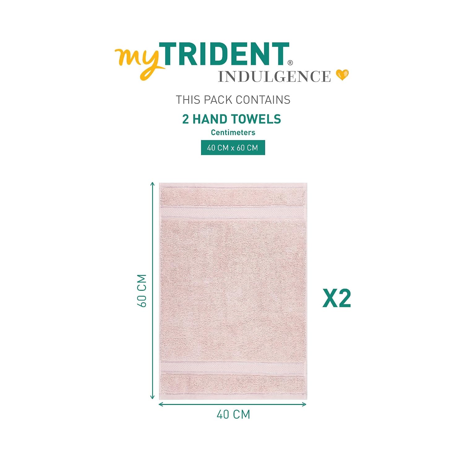 Mytrident Indulgence Collection Hand Towel 400 Gsm | 100% Cotton For Men & Women Hand Towel - Cameo Rose (Pack Of 2)