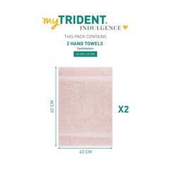 Mytrident Indulgence Collection Hand Towel 400 Gsm | 100% Cotton For Men & Women Hand Towel - Cameo Rose (Pack Of 2)