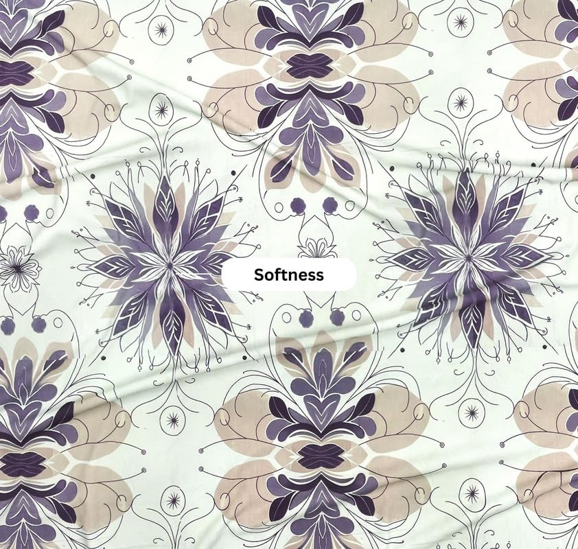 Cotton Fitted Bedsheets With 2 Matching Pillow Covers For King Bed | Size 78x72+10 Inches, Multicolor - Soft, Durable & Deep Pocket 360 Fitted Sheet