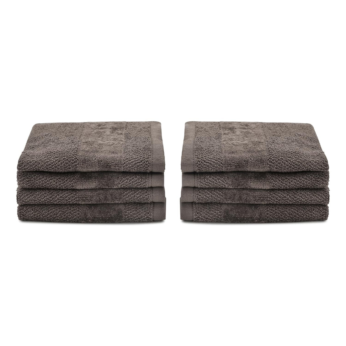 Pure Home + Living Sheared Face Towels 1300 Gsm | Ultra Soft, Absorbent, Quick Dry Towels For Facewash, Gym, Sports, Travel | Pack Of 8 (Dark Grey)