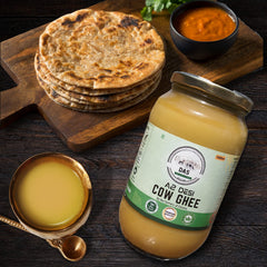 100% Pure A2 Cow Ghee By Das Organic Farm | Rich In Nutrients & Flavor Desi Ghee Supports Muscle Growth | (1 Litr) 33.8 Ounce | Jar Pack