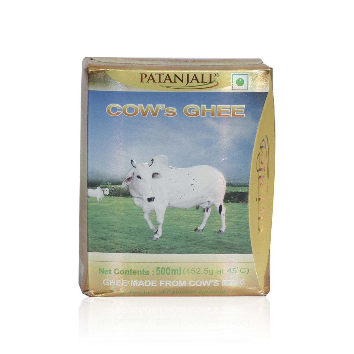 Premium Cow'S Ghee By Patanjali | High In Vitamins A, D & Healthy Desi Ghee Good For Increases Memory | (500ml) 16.9 Ounce | Box Pack
