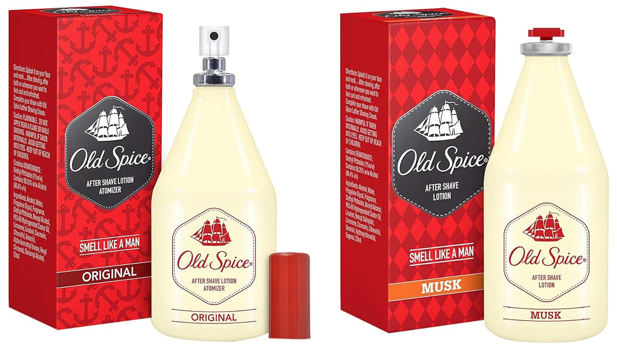 Old Spice Musk & Original After Shave Lotion 100ml Each 3.4 Fl.oz. | For Unisex