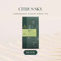 Luxmi Estates Citrus Sky Lemongrass Ginger Green Tea - 50gm, 1.7 Ounce, 25 Tea Bags | USDA Certified Organic Darjeeling Green Tea - Natural Lemon Balm Tea - Calming, Supports Digestion