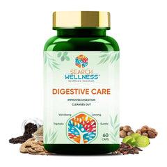 Search Wellness Digestive Care Natural & Herbal Capsules For Better Digestive Function & Healthy Gut, Ayurvedic Medicine For Healthy Digestion & Boost Immunity | 60 Capsules, 100gm 0.2lbs